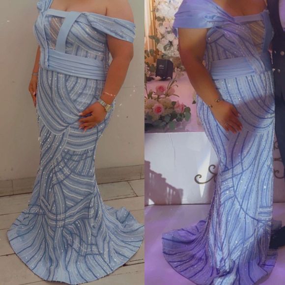 Blue Custom made Size 12 Straight dress - Picture 1 of 2
